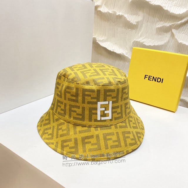 Fendi男女同款帽子 芬迪2021新款簡約印花漁夫帽遮陽帽  mm1205